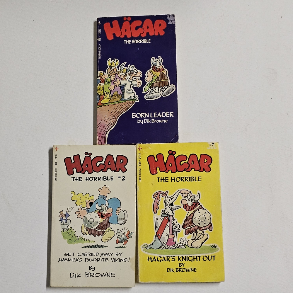 Vintage Hägar the Horrible Comic Strip Collection Lot of 3 Books by Dik Browne